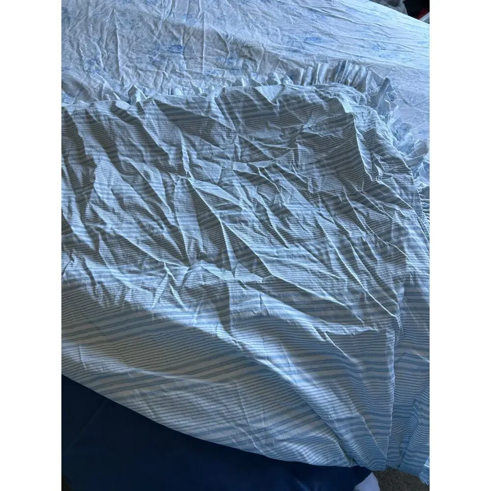 Vintage Ralph Lauren Floral Comforter cover Duvet Blue Rose Ruffled Edge King